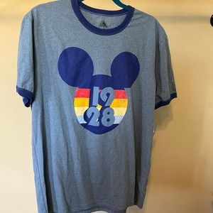 Disney 1928 Mens Tshirt Retro Blue Medium